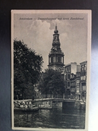 Amsterdam, Zwanenburgwal met toren Zandstraat