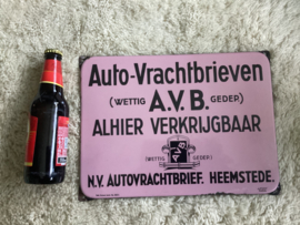 Emaille bord, Auto-Vrachtbrieven