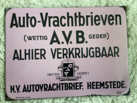 Emaille bord, Auto-Vrachtbrieven