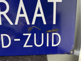 Emaille straatnaam bord, Van Woudstraat oud zuid