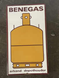 Emaille reclamebord Benegas Langcat Bussem