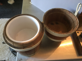 Houten boterton uit schip of boot