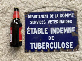 Zeldzame en oude geëmailleerde plaquette van de veterinaire