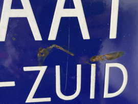 Emaille straatnaam bord, Van Woudstraat oud zuid