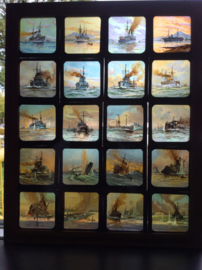 Toverlantaarn plaatjes van schepen, in frame, 20x