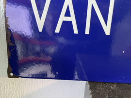 Emaille straatnaam bord, Van Woudstraat oud zuid