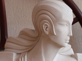Beeld Art Deco Vrouwenhoofd