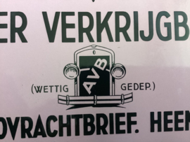 Emaille bord, Auto-Vrachtbrieven