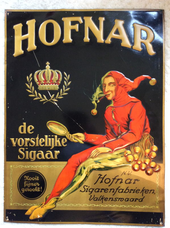 Hofnar, origineel reclamebord
