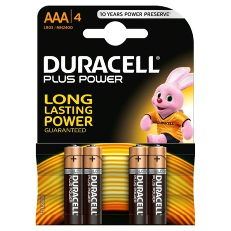 Duracell plus AAA pakje van 4 stuks .