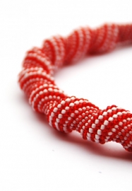 Twisting Necklace rood/wit