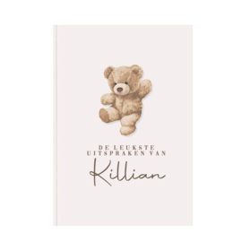 Uitsprakenboekje met naam - Vintage Teddy PINK