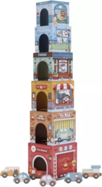 Little Dutch stapeltoren met 6 auto's