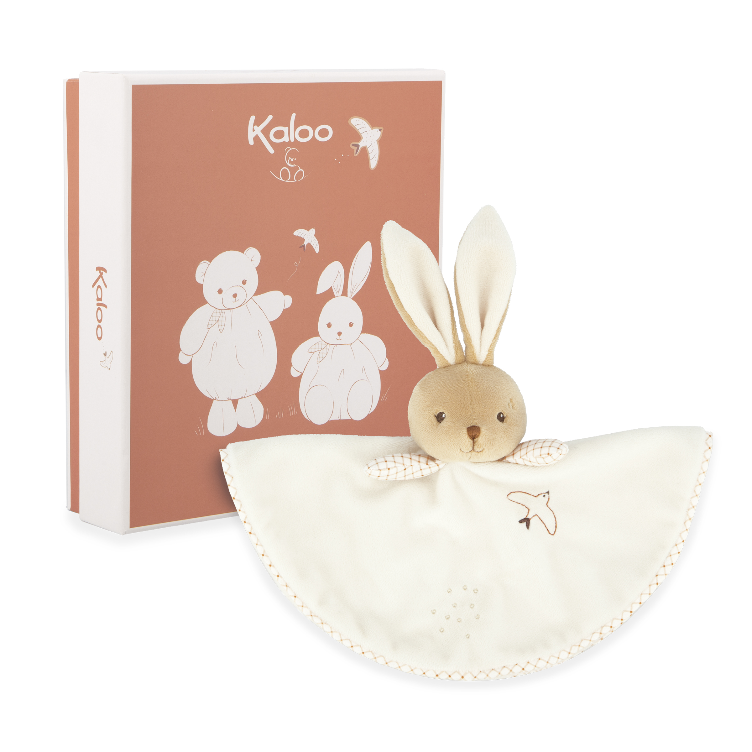 Kaloo knuffeldoekje konijn white in cadeaudoos
