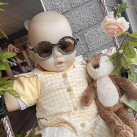 Baby- en kinder zonnebril UV400 rond - Salie / Luipaard