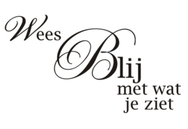 Wees blij met wat je ziet