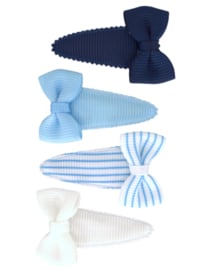 Your Little Miss ♥ Baby haarspeldjes met strik - marine stripes