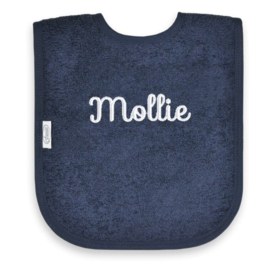 Slab badstof navy met naam