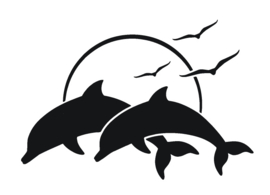 Sticker springende dolfijn