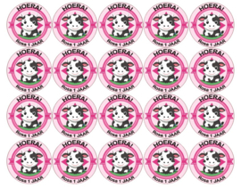 Velletje bedrukte stickers koetje blauw of roze