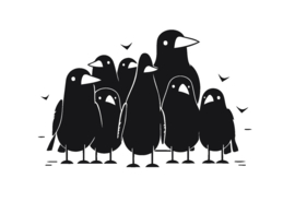 Sticker grappige vogels