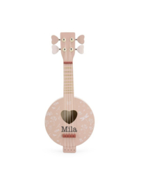 Label-label Houten banjo roze