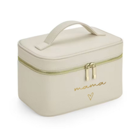 Boutique beautycase oyster met tekst naar wens