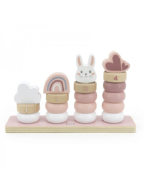 Label Label Houten 'stapelringen set pink