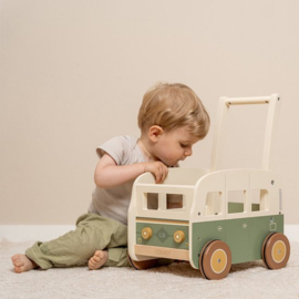 Little Dutch houten vintage loopwagen retro bus