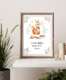 Poster eekhoorn met naam