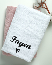 Handdoek naam met hartje