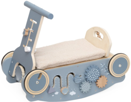 Label Label Blauw Houten 3-in-1 Looptrainer / Loopauto