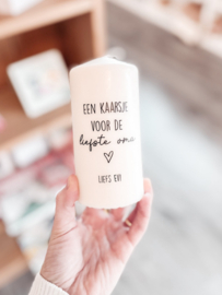 Stompkaars - Een kaarsje voor de liefste Oma | WIT