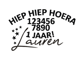 Herbruikbare sticker - Hiep Hiep Hoera