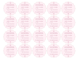 Velletje bedrukte stickers hoera mijn zusje...