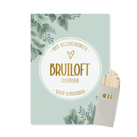 Bruiloft doeboek voor kinderen + gratis potloodjes | Groen