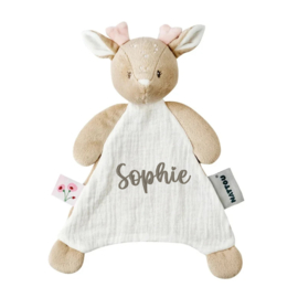 Nattou FanFan Baby Knuffeldoekje - 25 x 20 cm - Doudou hertje - Beige