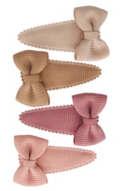 Your Little Miss ♥ Baby haarspeldjes met strik - Nude tones