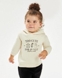 Hoodie - Too cute for an ugly christmas sweater | Zwart