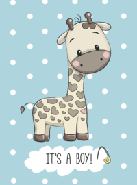 Kaart 'It's a boy giraffe'