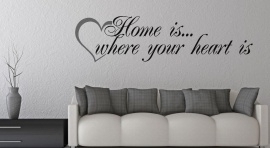 Sticker home is where your heart is klein