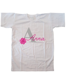 Shirt - naam met bloemen