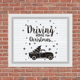 Herbruikbare Sticker 'Driving home for Christmas'