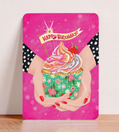 Kaart - Happy Birthday Cupcake
