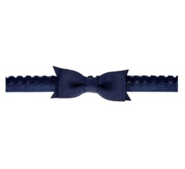 Your Little Miss ♥  Newborn baby haarbandje met kanten strik - Dark blue