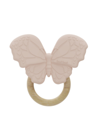 Label-label teether vlinder pink