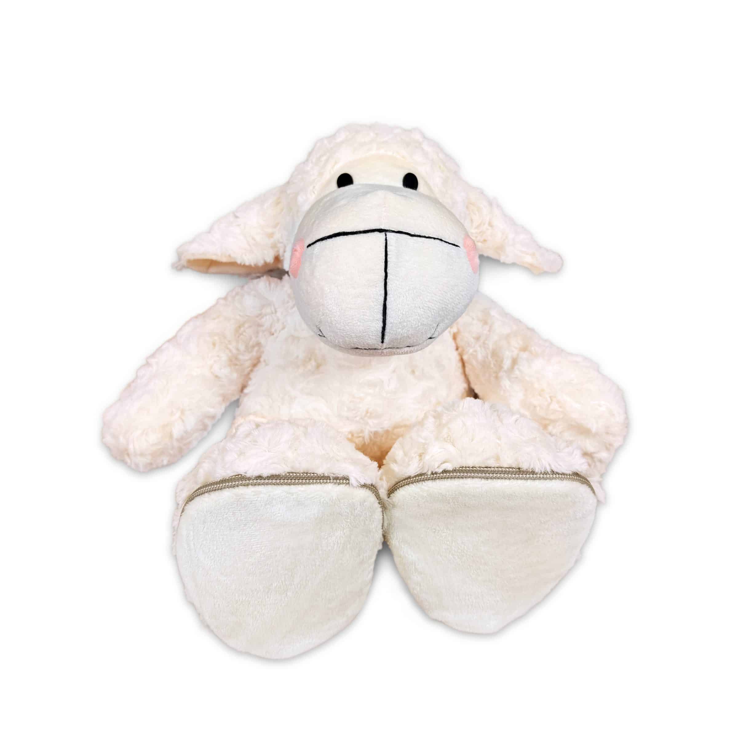 Knuffel schaap geborduurd met geboortegevens