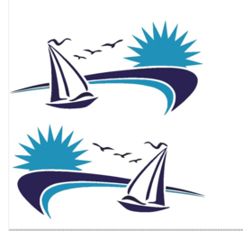 Sticker set sailing 2 kleuren