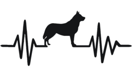 Sticker heartbeat husky
