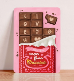 Kaart - Love you more than chocolate